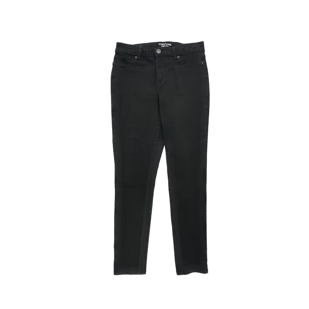 Maurices Womens High Rise Skinny Jeans Black‎ Size L Regular Stretch Denim